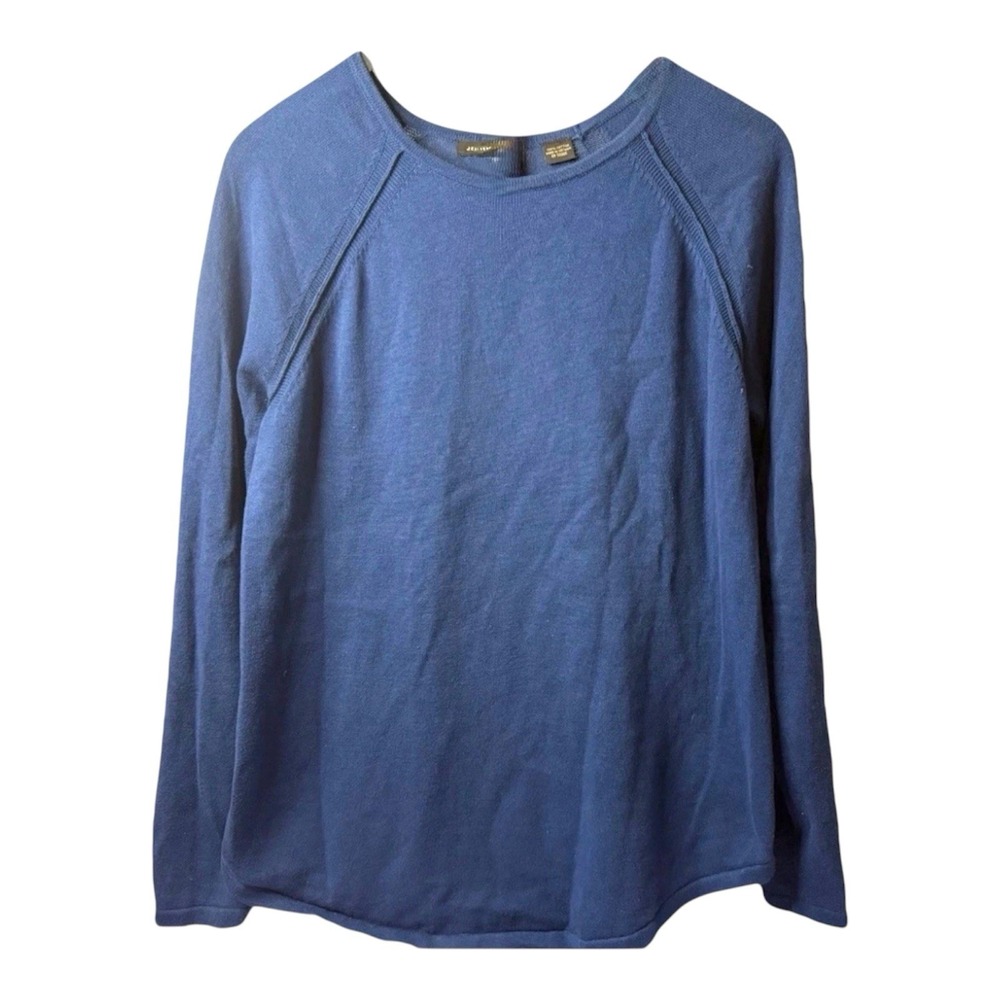 Jeanne Pierre Womens Sweater Medium Blue 100% Cotton Long Sleeve Lightweight